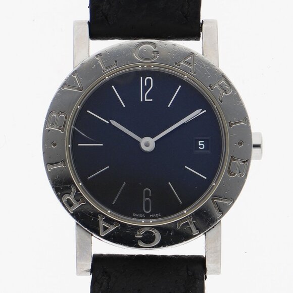WATCH BVLGARI BB26SL Bulgari Bulgari black SS/leather QZ - Picture 1 of 7